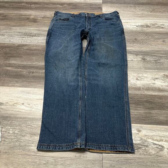 Duluth Trading Co Flex Ballroom Mid Wash Blue‎ Men 42x32 Relaxed Fit Denim Jeans - Picture 2 of 15